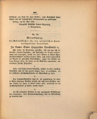 Gesetz-Sammlung für das Herzogtum Coburg (Coburger Regierungs-Blatt) Freitag 9. Juni 1843