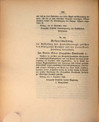 Gesetz-Sammlung für das Herzogtum Coburg (Coburger Regierungs-Blatt) Dienstag 5. Dezember 1843