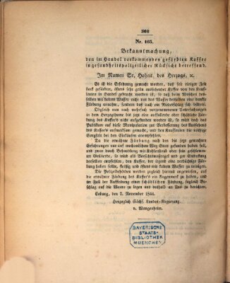 Gesetz-Sammlung für das Herzogtum Coburg (Coburger Regierungs-Blatt) Donnerstag 7. November 1844