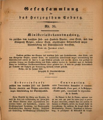 Gesetz-Sammlung für das Herzogtum Coburg (Coburger Regierungs-Blatt) Montag 18. Januar 1847