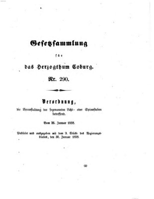 Gesetz-Sammlung für das Herzogtum Coburg (Coburger Regierungs-Blatt) Samstag 30. Januar 1858