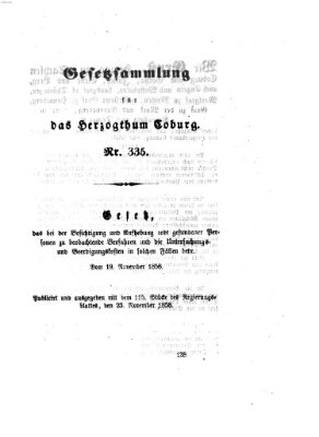 Gesetz-Sammlung für das Herzogtum Coburg (Coburger Regierungs-Blatt) Dienstag 23. November 1858