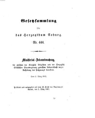 Gesetz-Sammlung für das Herzogtum Coburg (Coburger Regierungs-Blatt) Donnerstag 5. März 1863