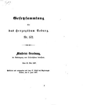 Gesetz-Sammlung für das Herzogtum Coburg (Coburger Regierungs-Blatt) Samstag 8. Juni 1867