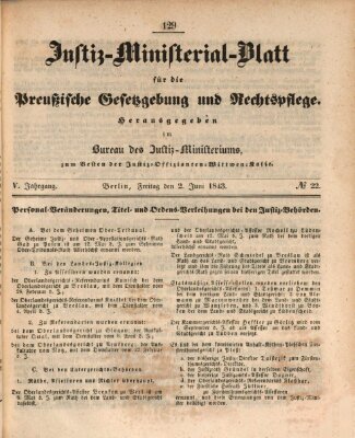 Justiz-Ministerialblatt für die preußische Gesetzgebung und Rechtspflege Donnerstag 2. Juni 1842