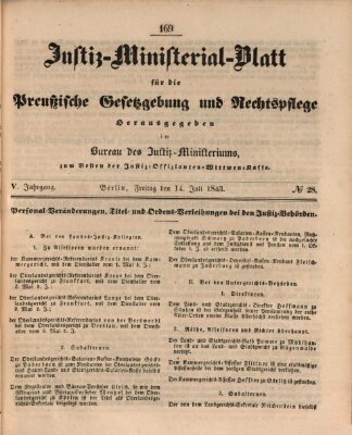 Justiz-Ministerialblatt für die preußische Gesetzgebung und Rechtspflege Donnerstag 14. Juli 1842