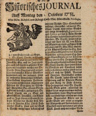 Historisches Journal Montag 1. Oktober 1731