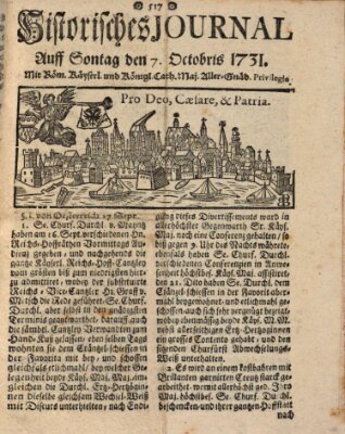 Historisches Journal Sonntag 7. Oktober 1731