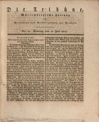 Die Tribüne Sonntag 11. Juli 1819