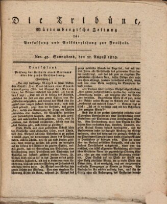 Die Tribüne Samstag 21. August 1819