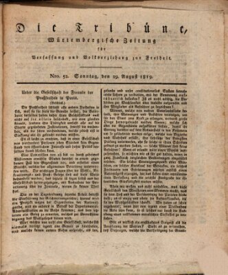 Die Tribüne Sonntag 29. August 1819