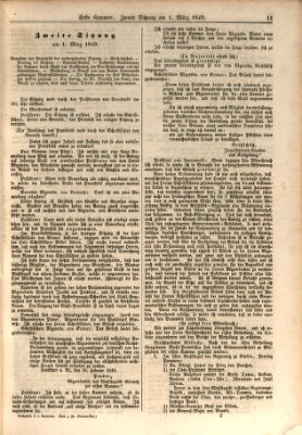 Verhandlungen der Ersten Kammer. Stenographische Berichte über die Verhandlungen der Ersten Kammer (Allgemeine preußische Staats-Zeitung) Donnerstag 1. März 1849