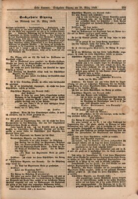 Verhandlungen der Ersten Kammer. Stenographische Berichte über die Verhandlungen der Ersten Kammer (Allgemeine preußische Staats-Zeitung) Mittwoch 28. März 1849