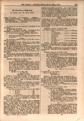 Verhandlungen der Ersten Kammer. Stenographische Berichte über die Verhandlungen der Ersten Kammer (Allgemeine preußische Staats-Zeitung) Freitag 30. März 1849