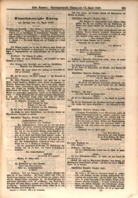 Verhandlungen der Ersten Kammer. Stenographische Berichte über die Verhandlungen der Ersten Kammer (Allgemeine preußische Staats-Zeitung) Freitag 13. April 1849