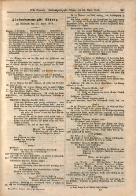 Verhandlungen der Ersten Kammer. Stenographische Berichte über die Verhandlungen der Ersten Kammer (Allgemeine preußische Staats-Zeitung) Mittwoch 25. April 1849