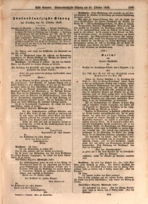 Verhandlungen der Ersten Kammer. Stenographische Berichte über die Verhandlungen der Ersten Kammer (Allgemeine preußische Staats-Zeitung) Dienstag 16. Oktober 1849