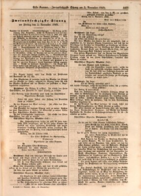 Verhandlungen der Ersten Kammer. Stenographische Berichte über die Verhandlungen der Ersten Kammer (Allgemeine preußische Staats-Zeitung) Freitag 2. November 1849