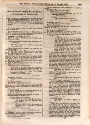 Verhandlungen der Ersten Kammer. Stenographische Berichte über die Verhandlungen der Ersten Kammer (Allgemeine preußische Staats-Zeitung) Donnerstag 15. November 1849