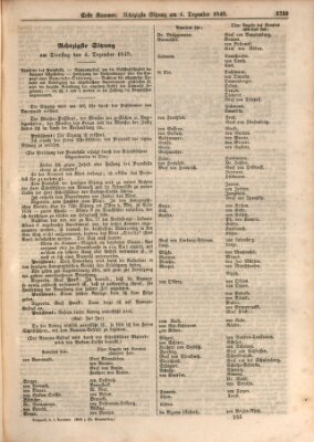 Verhandlungen der Ersten Kammer. Stenographische Berichte über die Verhandlungen der Ersten Kammer (Allgemeine preußische Staats-Zeitung) Dienstag 4. Dezember 1849