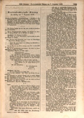 Verhandlungen der Ersten Kammer. Stenographische Berichte über die Verhandlungen der Ersten Kammer (Allgemeine preußische Staats-Zeitung) Freitag 7. Dezember 1849