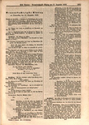 Verhandlungen der Ersten Kammer. Stenographische Berichte über die Verhandlungen der Ersten Kammer (Allgemeine preußische Staats-Zeitung) Donnerstag 13. Dezember 1849