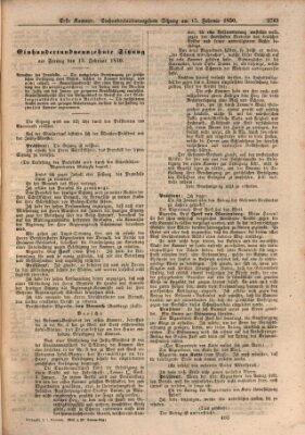 Verhandlungen der Ersten Kammer. Stenographische Berichte über die Verhandlungen der Ersten Kammer (Allgemeine preußische Staats-Zeitung) Freitag 15. Februar 1850