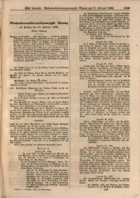 Verhandlungen der Ersten Kammer. Stenographische Berichte über die Verhandlungen der Ersten Kammer (Allgemeine preußische Staats-Zeitung) Freitag 22. Februar 1850