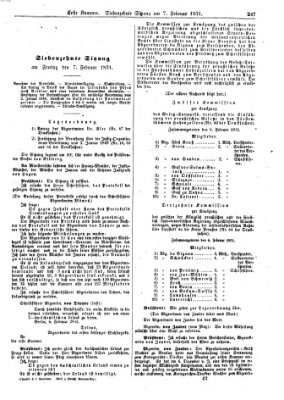 Verhandlungen der Ersten Kammer. Stenographische Berichte über die Verhandlungen der Ersten Kammer (Allgemeine preußische Staats-Zeitung) Freitag 7. Februar 1851