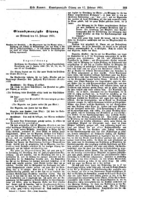 Verhandlungen der Ersten Kammer. Stenographische Berichte über die Verhandlungen der Ersten Kammer (Allgemeine preußische Staats-Zeitung) Mittwoch 12. Februar 1851