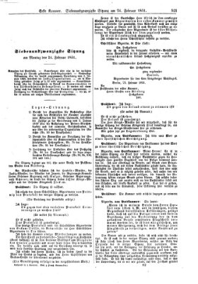 Verhandlungen der Ersten Kammer. Stenographische Berichte über die Verhandlungen der Ersten Kammer (Allgemeine preußische Staats-Zeitung) Montag 24. Februar 1851