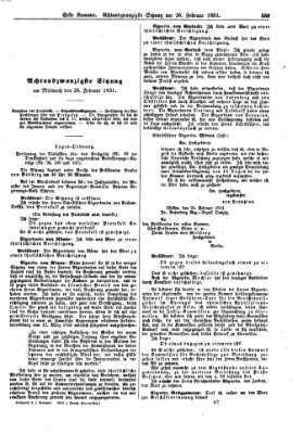 Verhandlungen der Ersten Kammer. Stenographische Berichte über die Verhandlungen der Ersten Kammer (Allgemeine preußische Staats-Zeitung) Mittwoch 26. Februar 1851