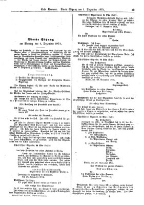 Verhandlungen der Ersten Kammer. Stenographische Berichte über die Verhandlungen der Ersten Kammer (Allgemeine preußische Staats-Zeitung) Montag 1. Dezember 1851