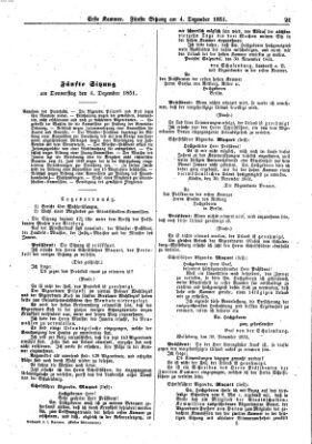 Verhandlungen der Ersten Kammer. Stenographische Berichte über die Verhandlungen der Ersten Kammer (Allgemeine preußische Staats-Zeitung) Donnerstag 4. Dezember 1851