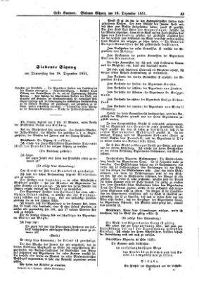 Verhandlungen der Ersten Kammer. Stenographische Berichte über die Verhandlungen der Ersten Kammer (Allgemeine preußische Staats-Zeitung) Donnerstag 18. Dezember 1851