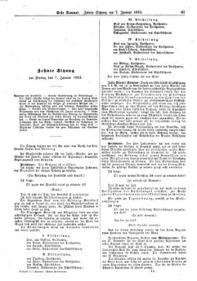 Verhandlungen der Ersten Kammer. Stenographische Berichte über die Verhandlungen der Ersten Kammer (Allgemeine preußische Staats-Zeitung) Freitag 7. Januar 1853