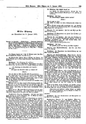 Verhandlungen der Ersten Kammer. Stenographische Berichte über die Verhandlungen der Ersten Kammer (Allgemeine preußische Staats-Zeitung) Samstag 8. Januar 1853