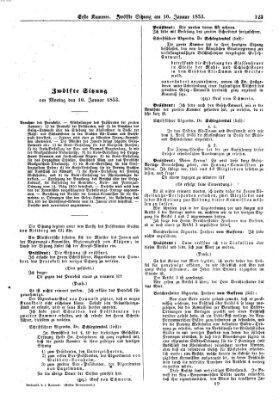 Verhandlungen der Ersten Kammer. Stenographische Berichte über die Verhandlungen der Ersten Kammer (Allgemeine preußische Staats-Zeitung) Montag 10. Januar 1853