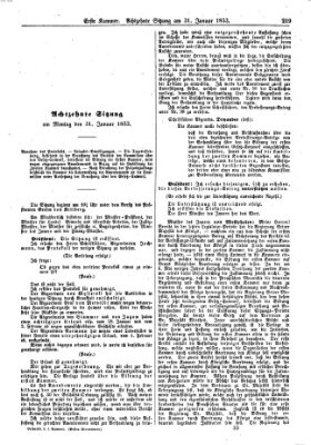 Verhandlungen der Ersten Kammer. Stenographische Berichte über die Verhandlungen der Ersten Kammer (Allgemeine preußische Staats-Zeitung) Montag 31. Januar 1853