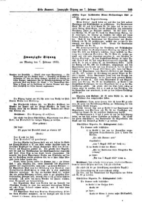 Verhandlungen der Ersten Kammer. Stenographische Berichte über die Verhandlungen der Ersten Kammer (Allgemeine preußische Staats-Zeitung) Montag 7. Februar 1853