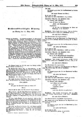 Verhandlungen der Ersten Kammer. Stenographische Berichte über die Verhandlungen der Ersten Kammer (Allgemeine preußische Staats-Zeitung) Montag 14. März 1853