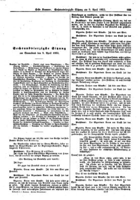 Verhandlungen der Ersten Kammer. Stenographische Berichte über die Verhandlungen der Ersten Kammer (Allgemeine preußische Staats-Zeitung) Samstag 9. April 1853