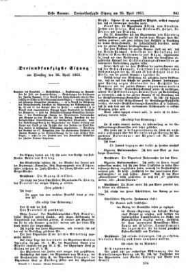 Verhandlungen der Ersten Kammer. Stenographische Berichte über die Verhandlungen der Ersten Kammer (Allgemeine preußische Staats-Zeitung) Dienstag 26. April 1853