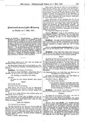 Verhandlungen der Ersten Kammer. Stenographische Berichte über die Verhandlungen der Ersten Kammer (Allgemeine preußische Staats-Zeitung) Dienstag 7. März 1854