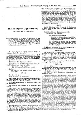 Verhandlungen der Ersten Kammer. Stenographische Berichte über die Verhandlungen der Ersten Kammer (Allgemeine preußische Staats-Zeitung) Freitag 17. März 1854