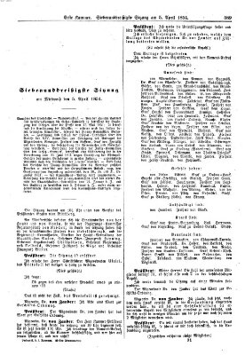 Verhandlungen der Ersten Kammer. Stenographische Berichte über die Verhandlungen der Ersten Kammer (Allgemeine preußische Staats-Zeitung) Mittwoch 5. April 1854