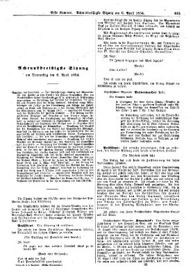 Verhandlungen der Ersten Kammer. Stenographische Berichte über die Verhandlungen der Ersten Kammer (Allgemeine preußische Staats-Zeitung) Donnerstag 6. April 1854