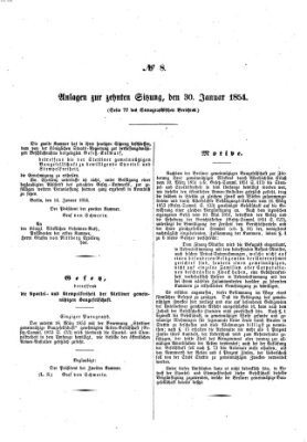 Verhandlungen der Ersten Kammer. Stenographische Berichte über die Verhandlungen der Ersten Kammer (Allgemeine preußische Staats-Zeitung) Montag 30. Januar 1854