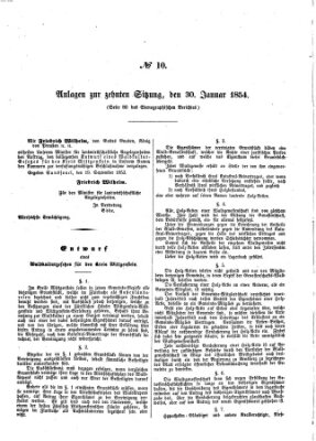 Verhandlungen der Ersten Kammer. Stenographische Berichte über die Verhandlungen der Ersten Kammer (Allgemeine preußische Staats-Zeitung) Montag 30. Januar 1854