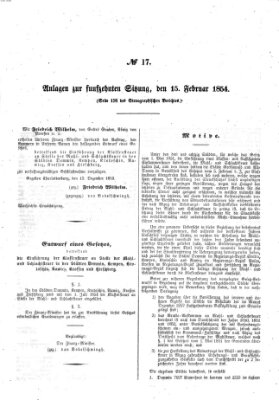 Verhandlungen der Ersten Kammer. Stenographische Berichte über die Verhandlungen der Ersten Kammer (Allgemeine preußische Staats-Zeitung) Mittwoch 15. Februar 1854